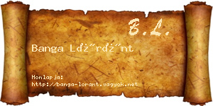 Banga Lóránt névjegykártya
