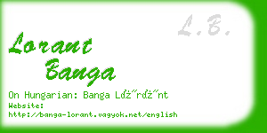 lorant banga business card